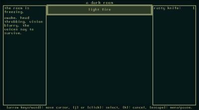 Screenshot of A Dark Room A