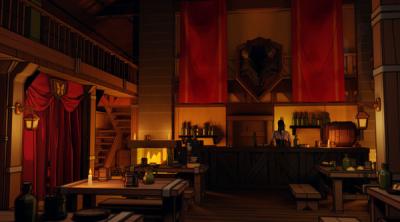 Screenshot of a guard walks into a tavern