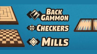 Logo de Backgammon + Checkers + Mills