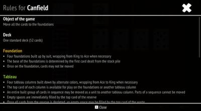 Screenshot of Canfield Solitaire Collection