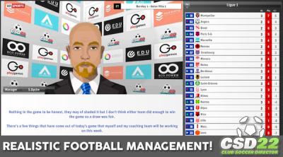 Capture d'écran de Club Soccer Director 2022