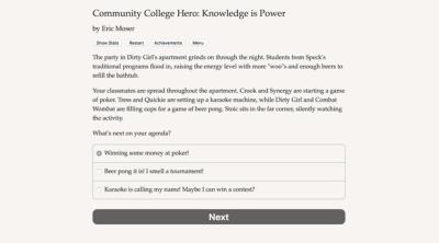Screenshot of Community College Hero: Knowledge is Power