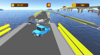 Screenshot of Crossing Damaged Bridge