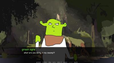 Screenshot of green ogre gives you terrible life advice and dies