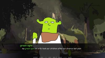 Screenshot of green ogre gives you terrible life advice and dies
