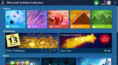 Screenshot of Microsoft Solitaire Collection