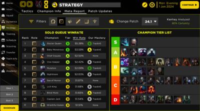 Capture d'écran de MOBA Esport Manager 24