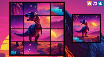 Screenshot of OG Puzzlers: Synthwave Dinosaurs