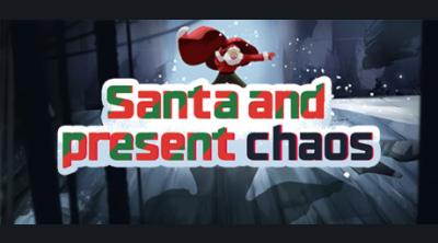 Logo of Santa and present chaos