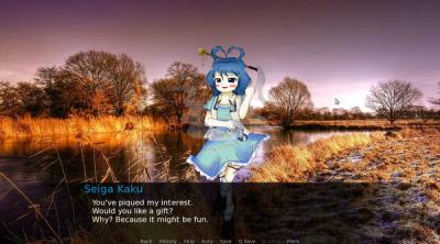 Screenshot of Seiga Kaku uses her amazing Taoist arts and gives you a life lesson
