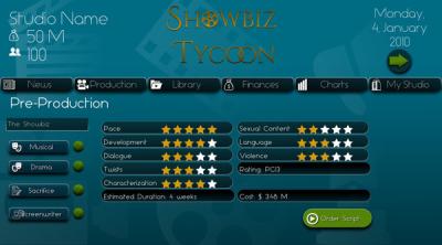 Capture d'écran de Showbiz Tycoon