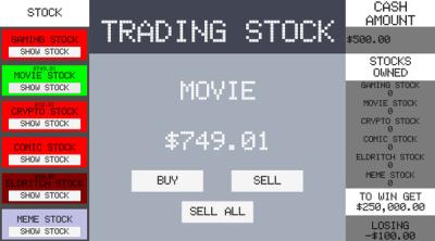 Screenshot of Simple Stock Trading Simulator