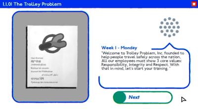 Capture d'écran de Trolley Problem, Inc.