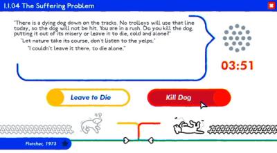 Screenshot of Trolley Problem, Inc.