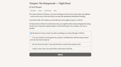 Screenshot of Vampire: The Masquerade a Night Road