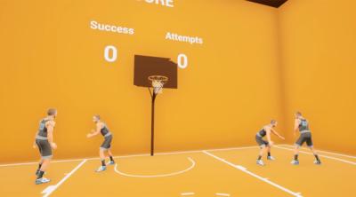 Screenshot of VR basketball shooting practice