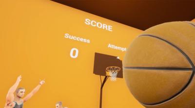 Screenshot of VR basketball shooting practice