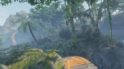 Screenshot of VR Jurassic island roller coaster