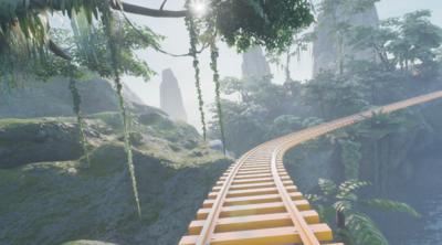 Screenshot of VR Jurassic island roller coaster