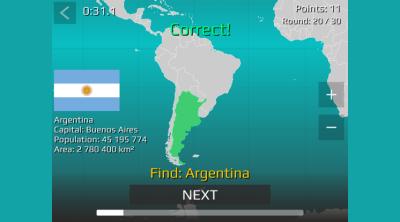 Screenshot of World Map Quiz